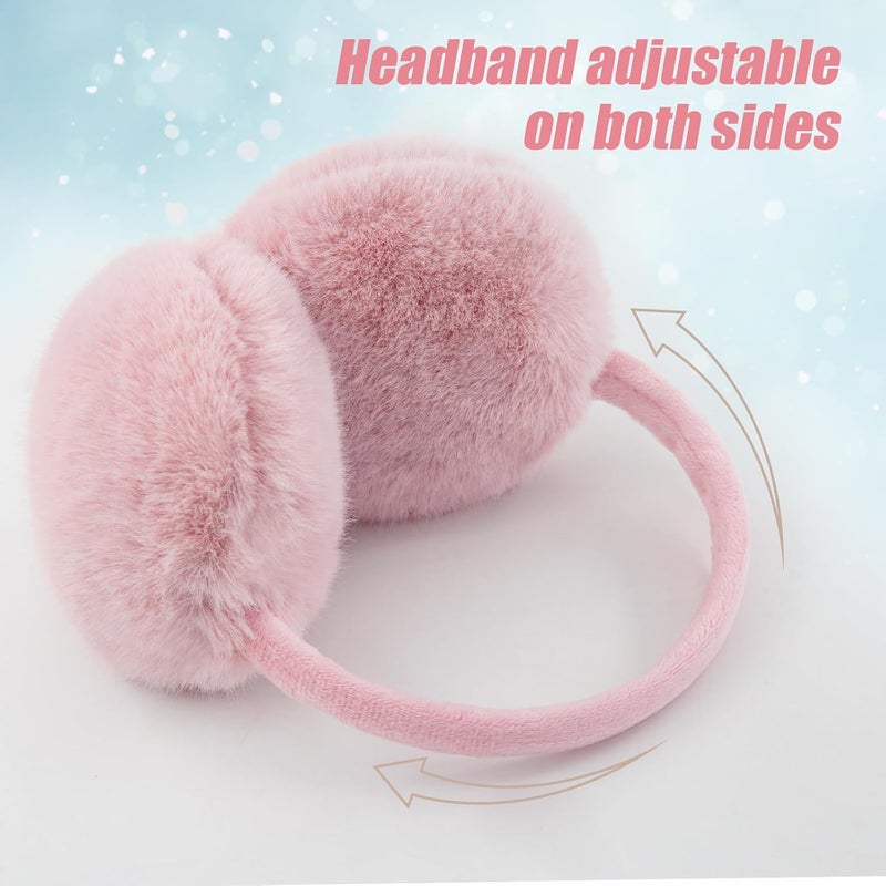 YATANAM Ear Muffs for Women Faux Fur Winter Girls Earmuffs Fluffy Adjustable Ear Warmers Cute Ear Covers - Image 2